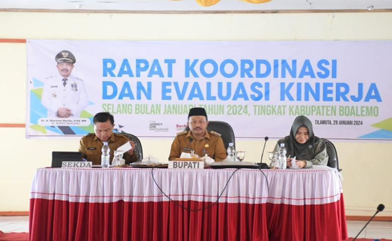 Pj. Bupati Sherman Moridu Pimpin Rakorev Kinerja Selang Bulan Januari