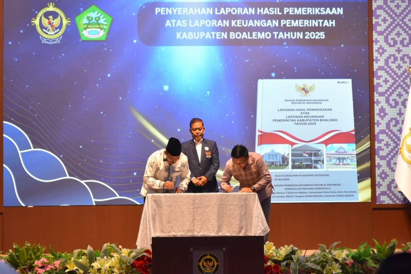SIARAN PERS : Kabupaten Boalemo Raih Opini WTP Ke 9 Kali atas LKPD Tahun Anggaran 2025